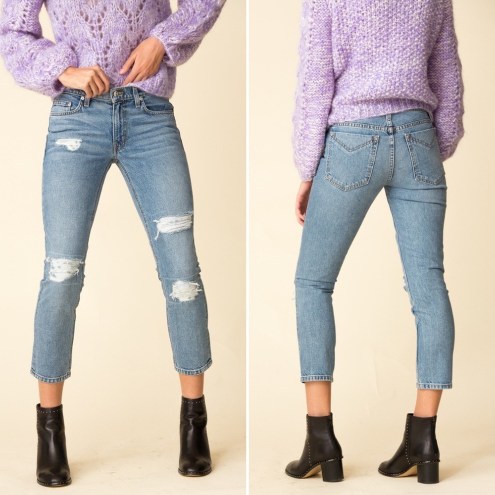 Dereck Lam IO Crosby Dfnim Designer Mila Mid Rise Girlfriend Jeans Size 27